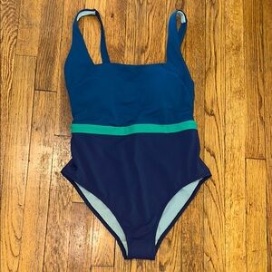Boden Teal and Navy Women's One Piece Swimsuit